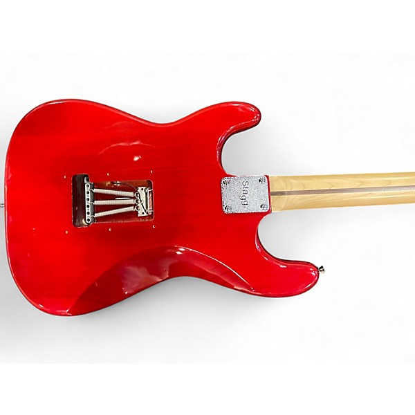 Used Stagg STRAT STYLE Candy Apple Red Solid Body Electric Guitar
