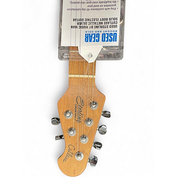 Used Sterling by Music Man CUTLASS Metallic Silver Solid Body Electric Guitar