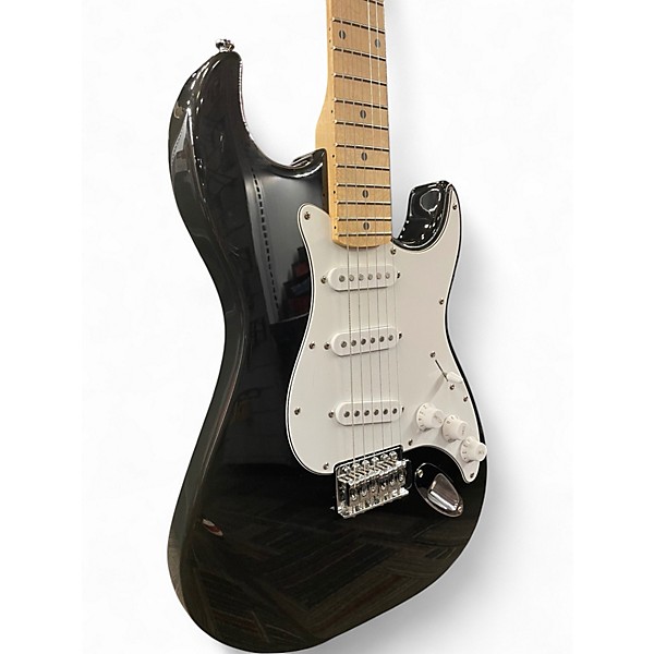 Used Silvertone S TYPE GUITAR BLACK Solid Body Electric Guitar