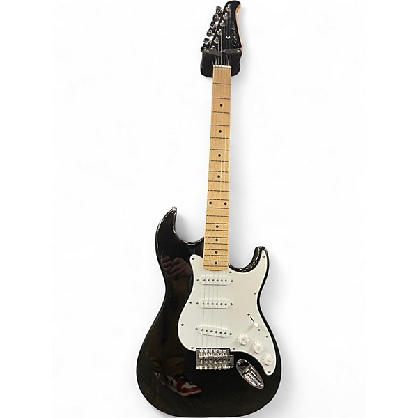 Used Silvertone S TYPE GUITAR BLACK Solid Body Electric Guitar