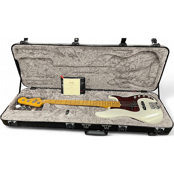 Used Fender American Ultra Precision Bass ARCTIC PEARL Electric Bass Guitar