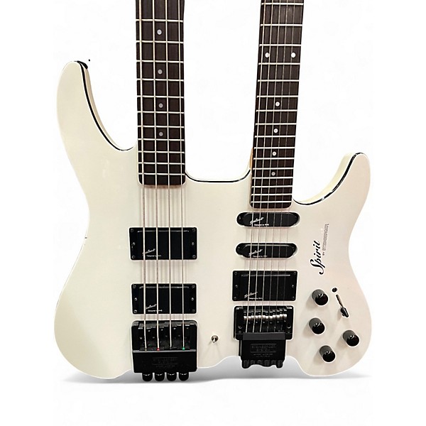 Used Spirit DOUBLENECK BASS AND GUITAR Olympic White Solid Body Electric Guitar