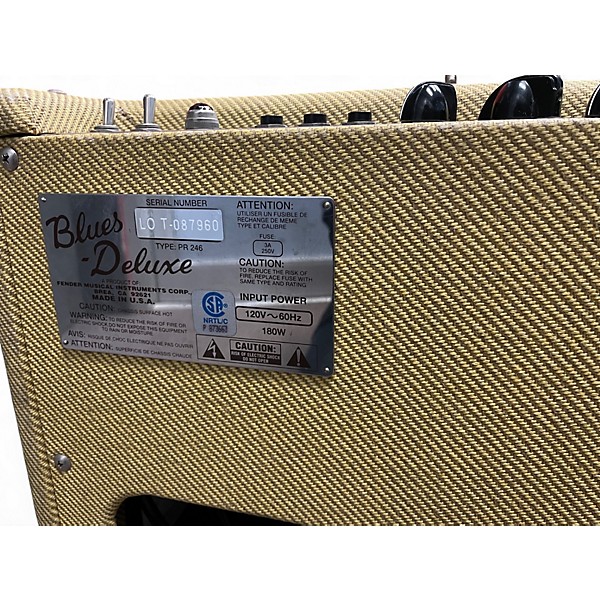 Used Fender Blues Deluxe reissue tweed 40 watt no footswitch / light blb Tube Guitar Combo Amp
