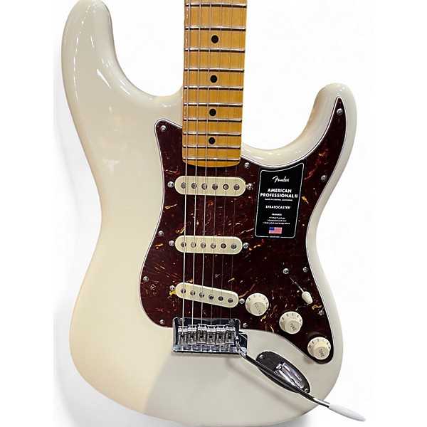Used 2024 Fender American Professional II Stratocaster Olympic White Solid Body Electric Guitar