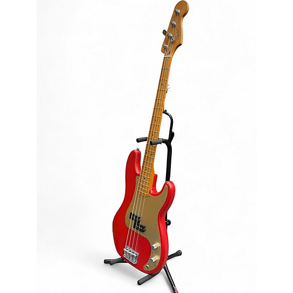 Used Squier 40TH ANNIVERSARY PRECISION BASS Fiesta Red Electric Bass Guitar