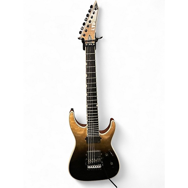 Used ESP LTD DELUXE MH1007 BLACK FADE Solid Body Electric Guitar