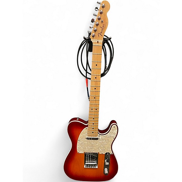 Used Fender American Deluxe Telecaster Aged Cherry Burst Solid Body Electric Guitar