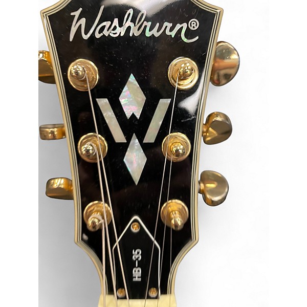 Used Washburn hb35na Natural Hollow Body Electric Guitar