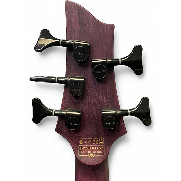 Used Schecter Guitar Research C-5 GT Purple Electric Bass Guitar