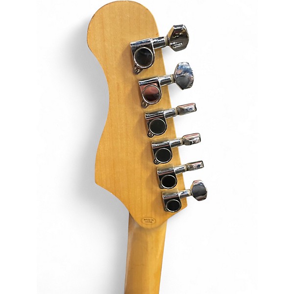 Used Kansas STRATOCASTER Black and White Solid Body Electric Guitar