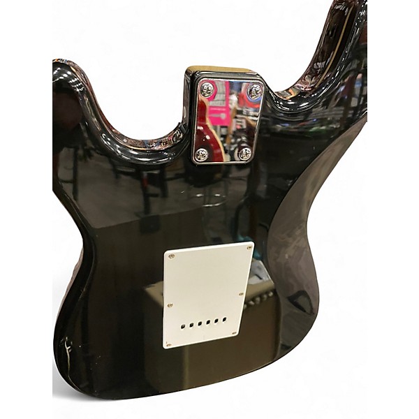 Used Kansas STRATOCASTER Black and White Solid Body Electric Guitar