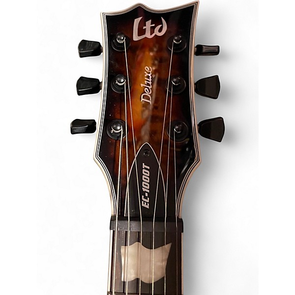 Used ESP LTD EC1000T Amber Burst Solid Body Electric Guitar
