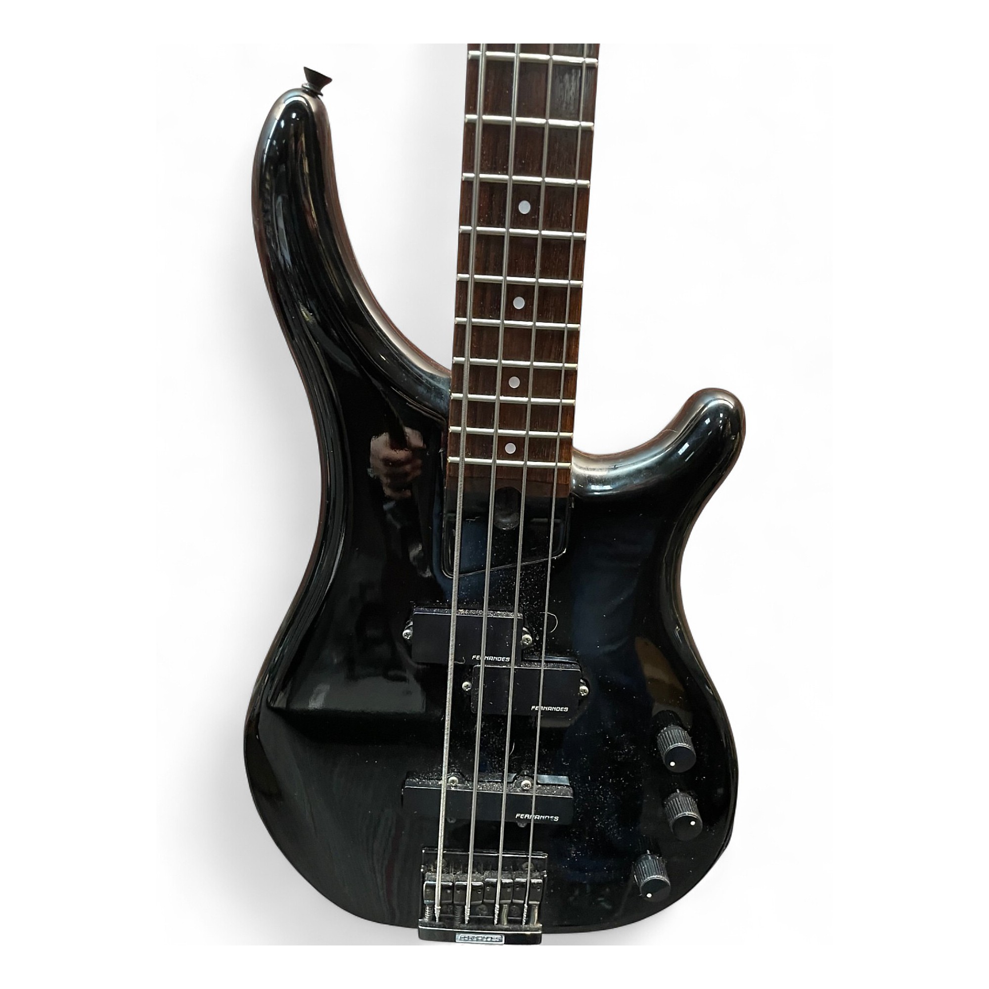 Vintage 1980s Fernandes FRBV 40 Revolver Black Electric Bass