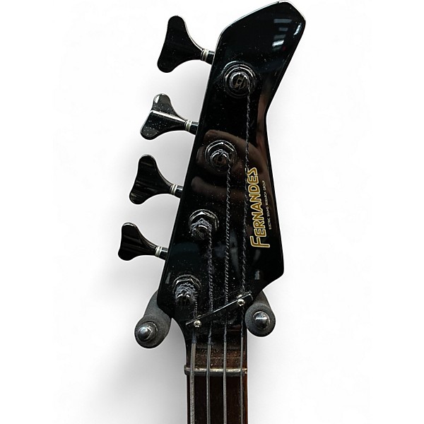 Vintage 1980s Fernandes FRBV 40 Revolver Black Electric Bass Guitar