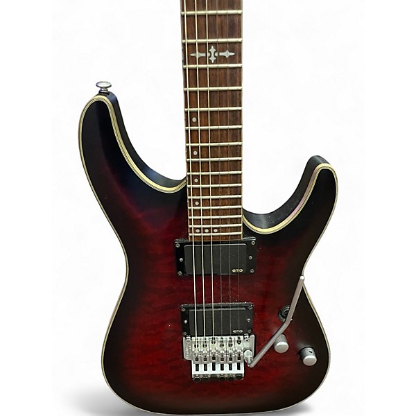 Used Schecter Guitar Research C-1 Platinum FR S Crimson Red Burst Solid Body Electric Guitar