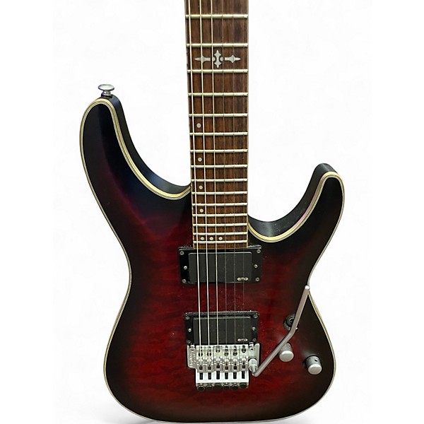 Used Schecter Guitar Research C-1 Platinum FR S Crimson Red Burst Solid Body Electric Guitar