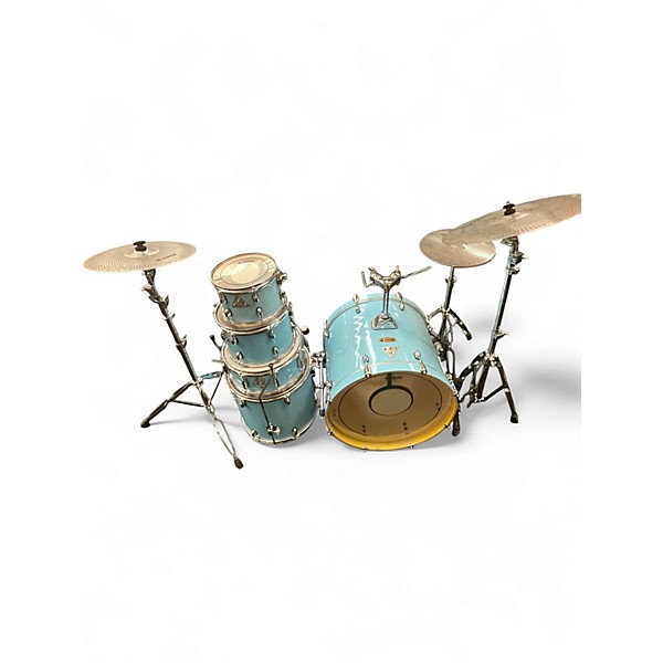 Used Donner 5 Piece Silent Practice Blue Drum Kit