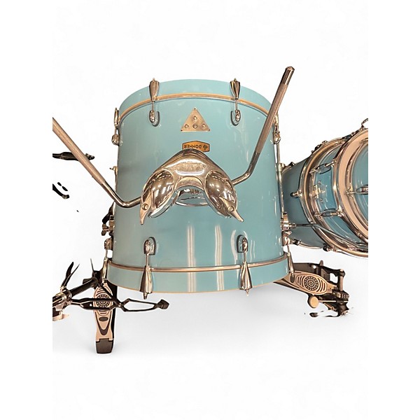 Used Donner 5 Piece Silent Practice Blue Drum Kit