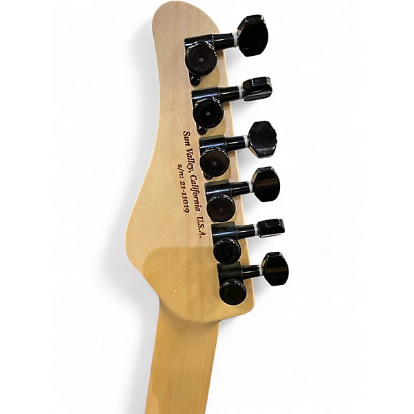 Used Schecter Guitar Research USA CUSTOM SHOP SUNSET RED STAIN BLACK BURST Solid Body Electric Guitar