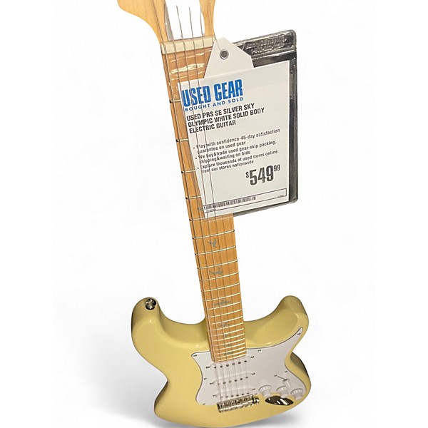 Used PRS SE Silver Sky Olympic White Solid Body Electric Guitar