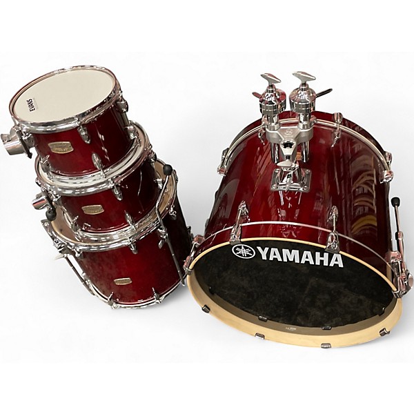 Used Yamaha 4 Piece Stage Custom Cranberry Red Drum Kit