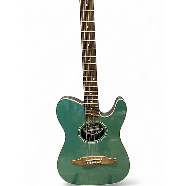 Used Fender Telecoustic Sherwood Green Acoustic Electric Guitar