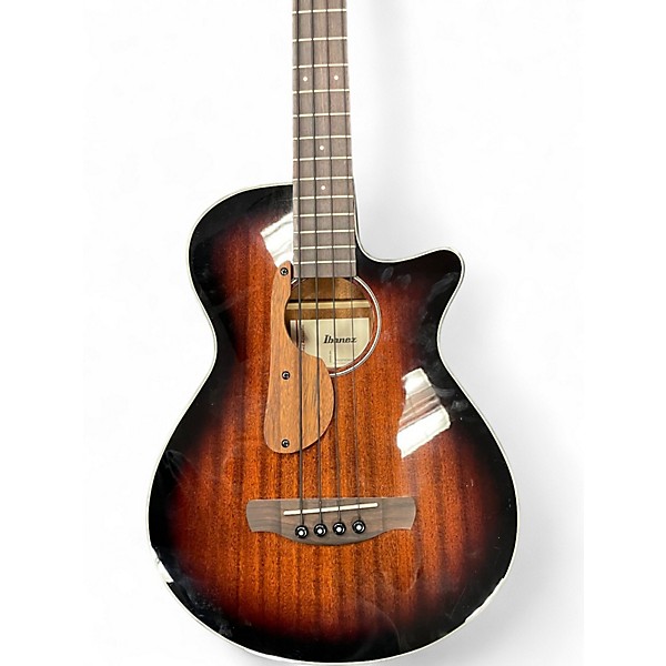 Used Ibanez AEGB24E-MHS Trans Brown Acoustic Bass Guitar