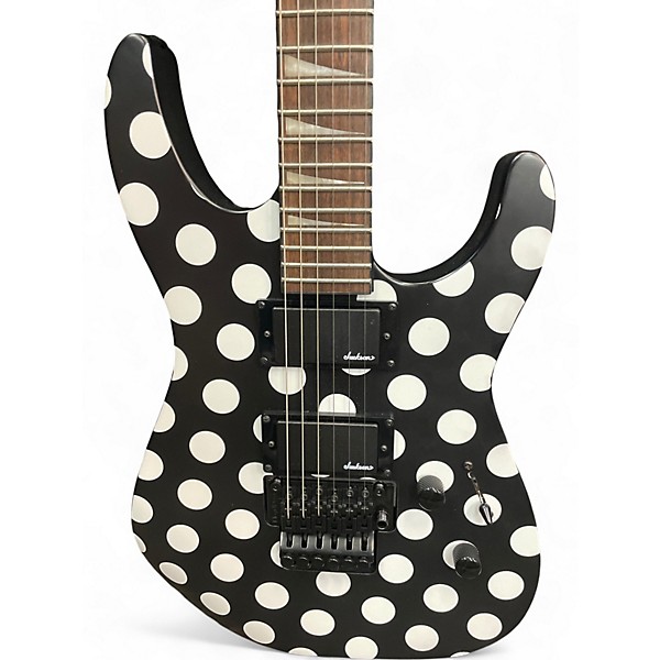 Used Jackson SLX Soloist Black With White Polka Dots Solid Body Electric Guitar