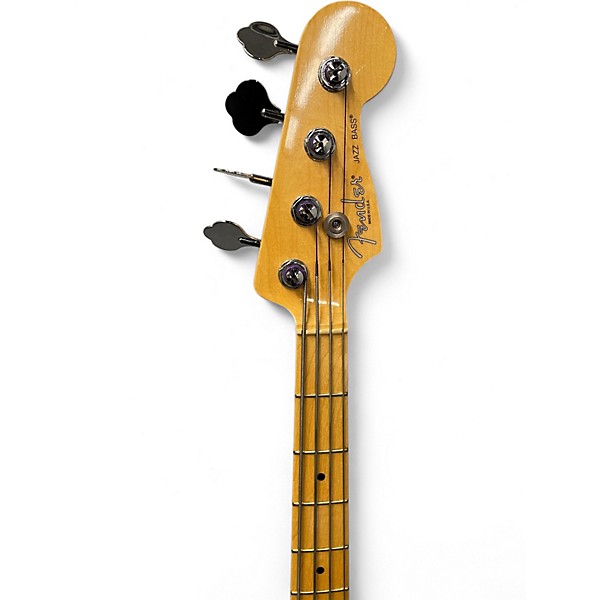 Used 2008 Fender American Standard Jazz Bass Black Electric Bass Guitar