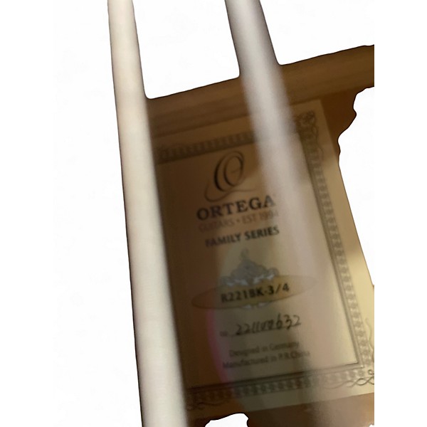 Used Ortega R221BK 3/4 FAMILY SERIES Black Classical Acoustic Guitar