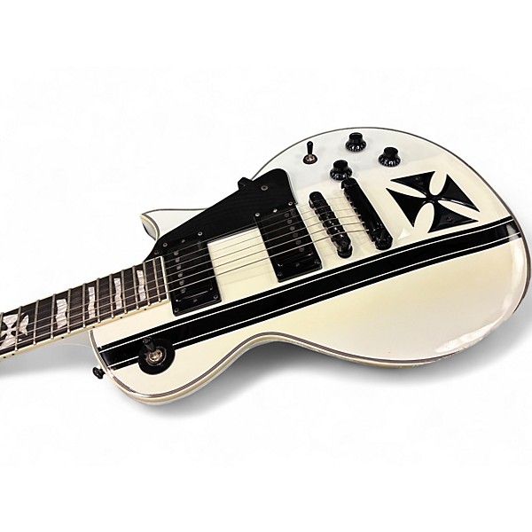 Used ESP James Hetfield Iron Cross WHITE Solid Body Electric Guitar