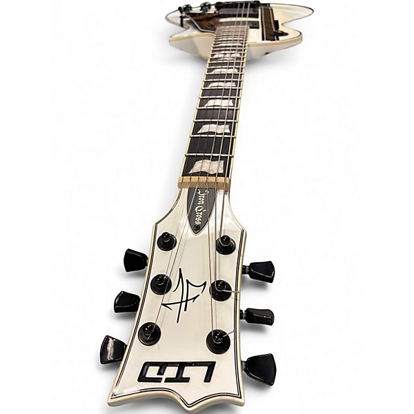 Used ESP James Hetfield Iron Cross WHITE Solid Body Electric Guitar