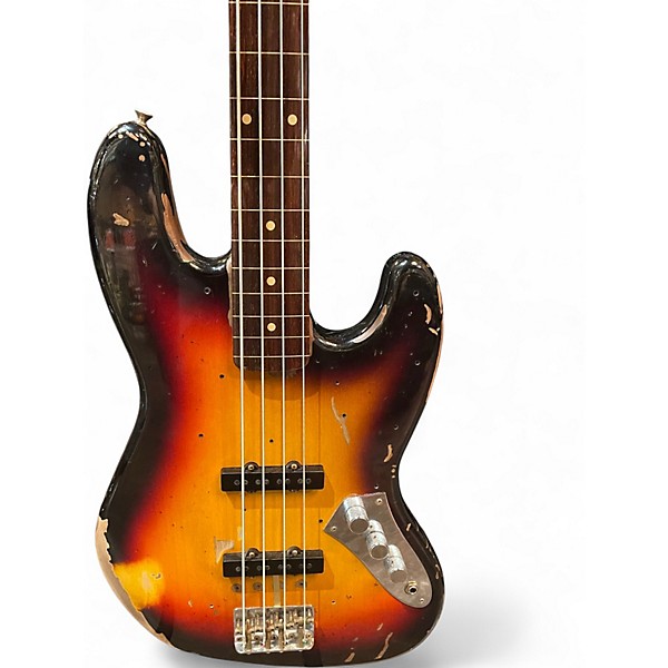 Used 2022 Fender Jaco Pastorius Signature Relic Jazz Bass Fretless Sunburst Electric Bass Guitar
