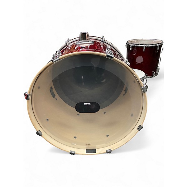 Used Yamaha 5 Piece Stage Custom cranberry red Drum Kit