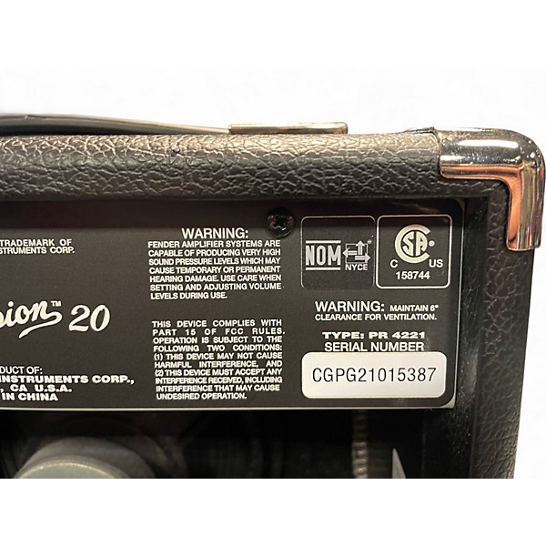 Used Fender Champion 20 Guitar Combo Amp