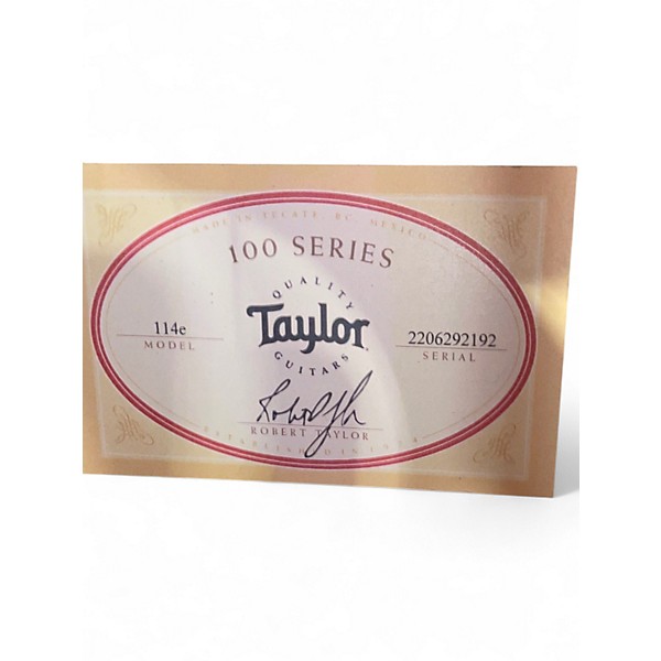 Used Taylor 114E Left Handed Natural Acoustic Electric Guitar