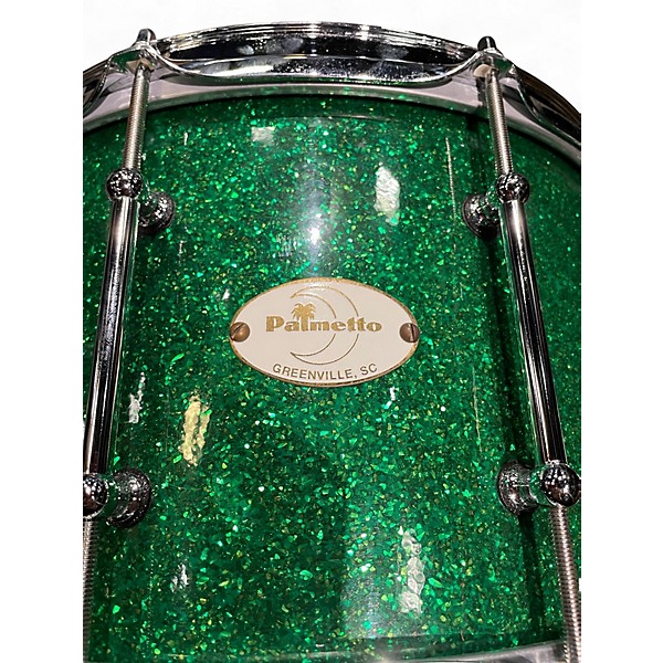 Used Palmetto 14X8 SNARE MAPLE GREEN SPARKLE Drum