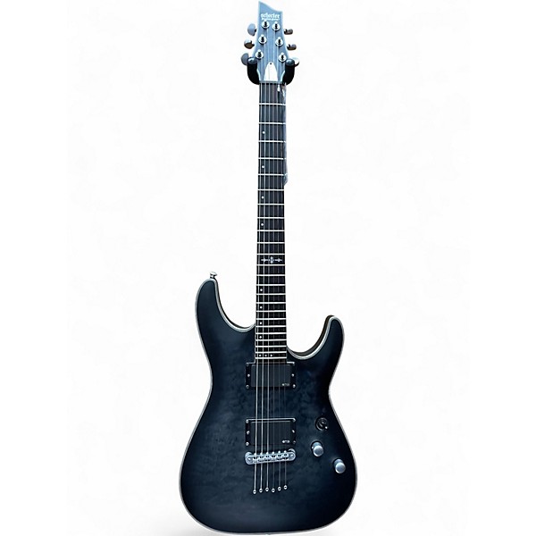 Used Schecter Guitar Research C-1 ELITE DIAMOND Translucent Black Solid Body Electric Guitar