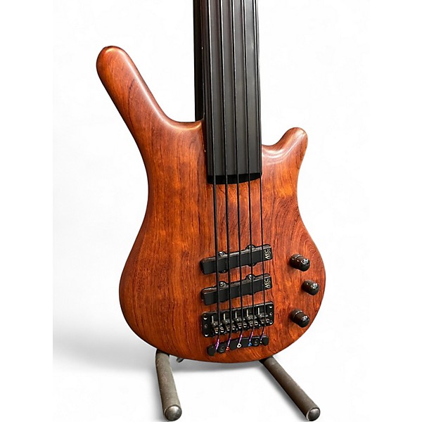 Used Warwick Thumb 5 string neck-thru fretless Bubinga Electric Bass Guitar