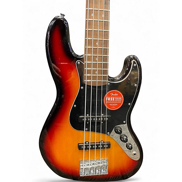 Used Squier Affinity Jazz Bass V 5 String 3 Tone Sunburst Electric Bass Guitar
