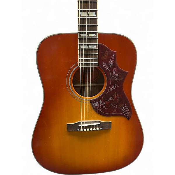Used Epiphone Hummingbird inspired by gibson Cherry Sunburst Acoustic Electric Guitar