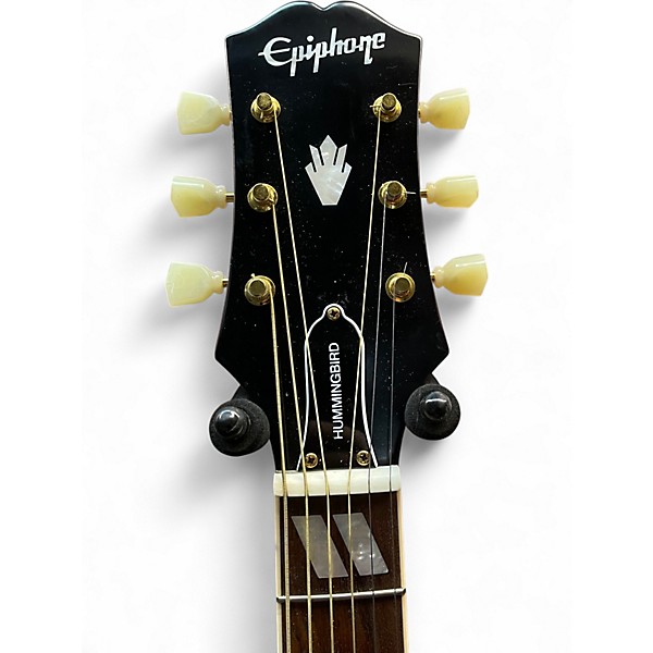 Used Epiphone Hummingbird inspired by gibson Cherry Sunburst Acoustic Electric Guitar