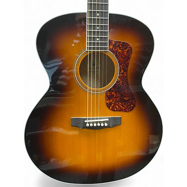 Used Guild f250e Vintage Sunburst Acoustic Electric Guitar