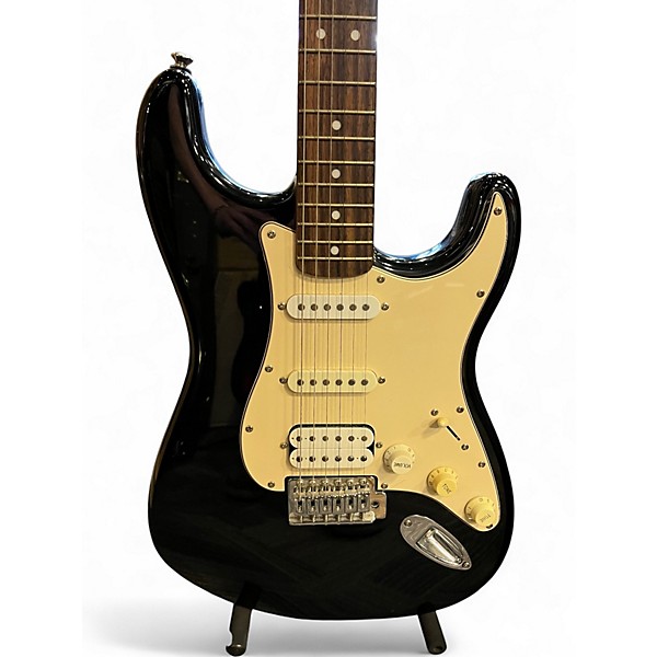 Used Squier Standard Stratocaster Black Solid Body Electric Guitar