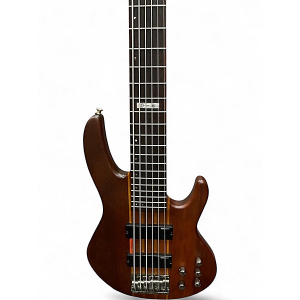 Used ESP LTD D6 6 String Brown Stain Electric Bass Guitar
