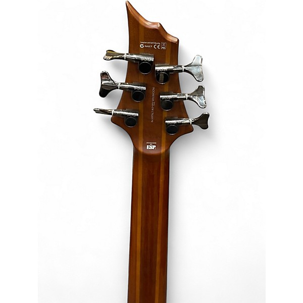 Used ESP LTD D6 6 String Brown Stain Electric Bass Guitar