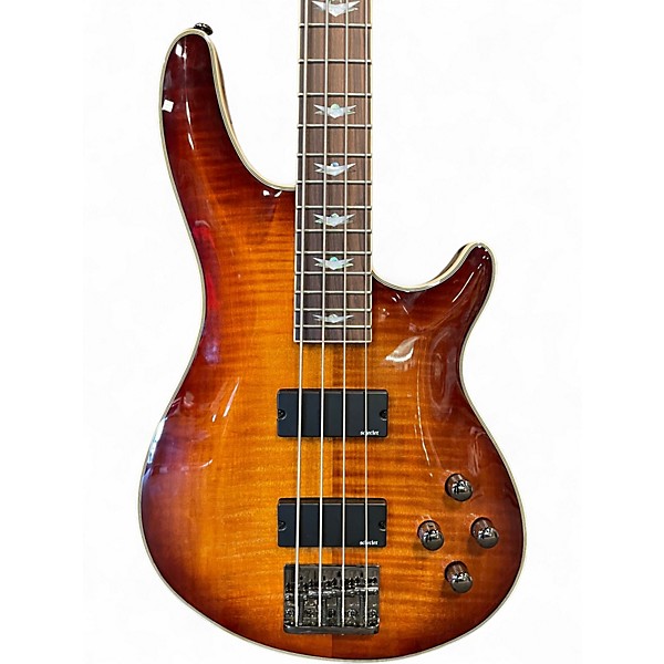 Used Schecter Guitar Research Omen Extreme 4 String Antique Burst Electric Bass Guitar