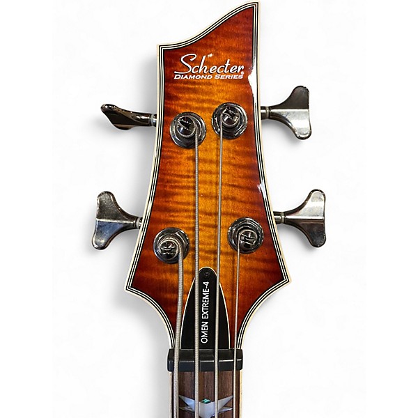Used Schecter Guitar Research Omen Extreme 4 String Antique Burst Electric Bass Guitar