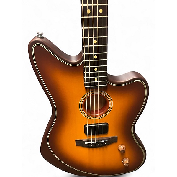 Used Fender Acoustasonic Standard Jazzmaster Honey Burst Acoustic Electric Guitar