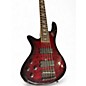 Used Schecter Guitar Research Diamond Passive Custom Active 5 String Left Handed Dark Cherry Burst Electric Bass Guitar thumbnail